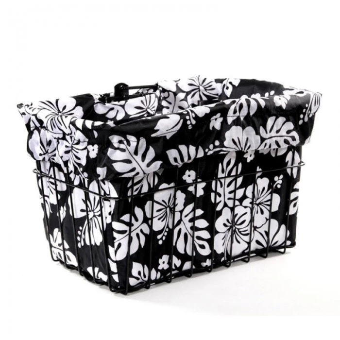 Cruiser Candy Black/White Hibiscus Basket Liner | Baskets