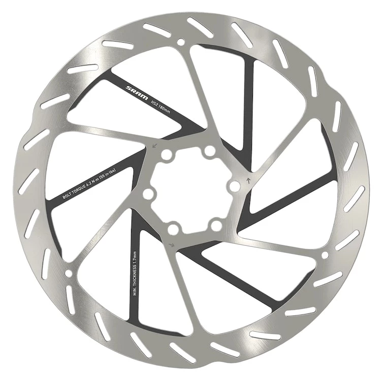 SRAM Rotor HS2 200mm 6-bolt (includes Steel Rotor Bolts) Rounded 2022 | Brake Rotors
