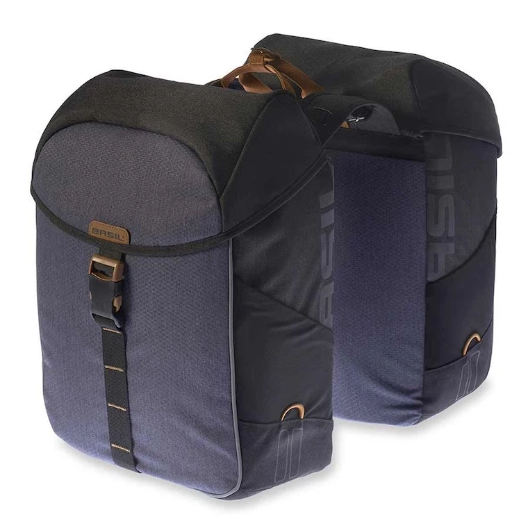 Basil Miles Double Pannier Bag Black 13.4x7.5x17in UBS / Straps | Pannier Bags