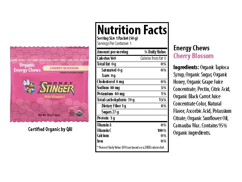 Honey Stinger Cherry Blossom Organic Chew 2017 | Chews - Image 2