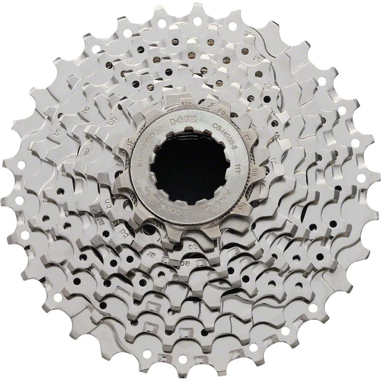 Shimano Sora CS-HG50 Cassette - 9 Speed, 11-30t, Silver, Nickel Plated 2017 | Cassettes - Image 2