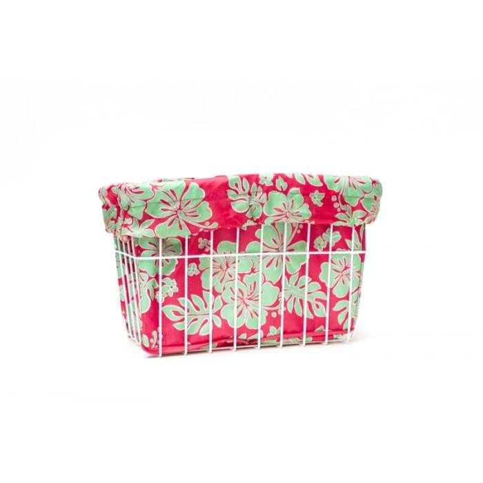 Cruiser Candy Coral/Green Hibiscus Basket Liner | Baskets