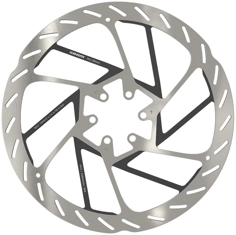 SRAM Rotor HS2 200mm 6-bolt (includes Steel Rotor Bolts) Rounded 2022 | Brake Rotors - Image 6