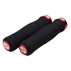 SRAM Locking Grips Contour Foam 129mm Black With Single Red Clamp And End Plugs 2022