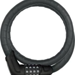 Abus Combination Cable Lock Steel-O-Flex Tresor 6615C 85cm X 15mm W/ Mount Black | Cable Locks