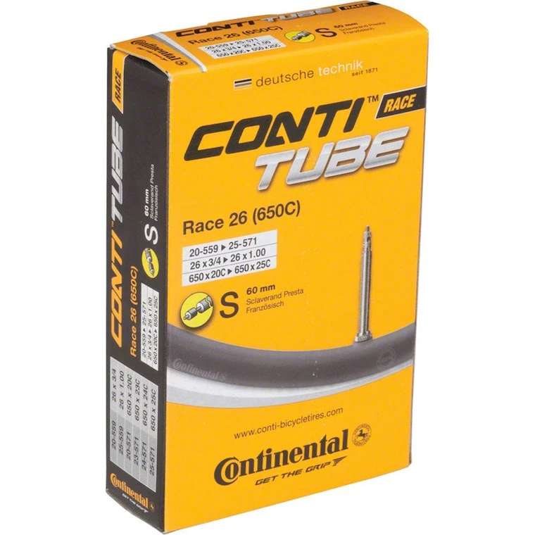 Pack Of 2 Continental 650 X 20-25mm 60mm Presta Valve Tube 2017 | Tubes - Image 2