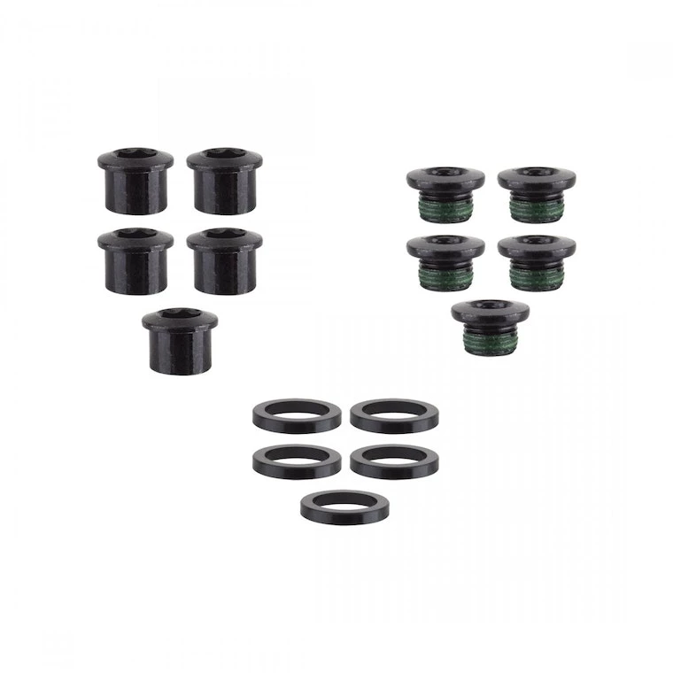 SRAM Chainring Bolt Kit 5x1 M8.5x7 / M8.5x5 Steel Black / 2mm Spacers Qty 5 2022 | Bolts - Image 4