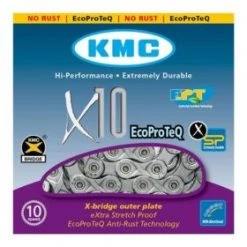 KMC X10 EPT Chain | 10-Speed | 116 Links | Steel | Gray | Reusable Master Link 2017 | Bike Chains